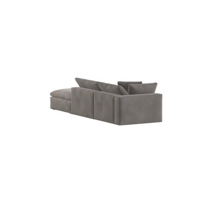 Canapé d'angle modulable Ari avec pouf - Large choix de tissus