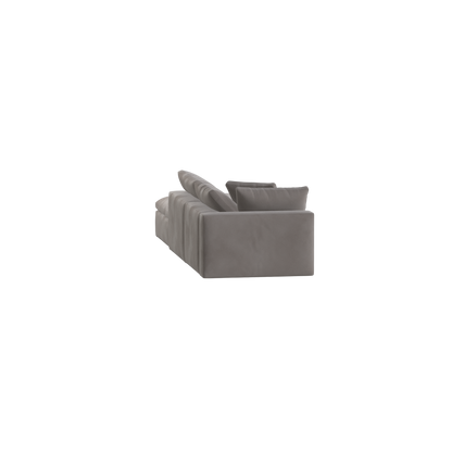 Canapé d'angle modulable Ari avec pouf - Large choix de tissus