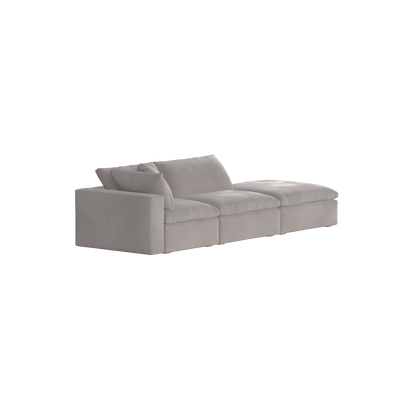 Canapé d'angle modulable Ari avec pouf - Large choix de tissus