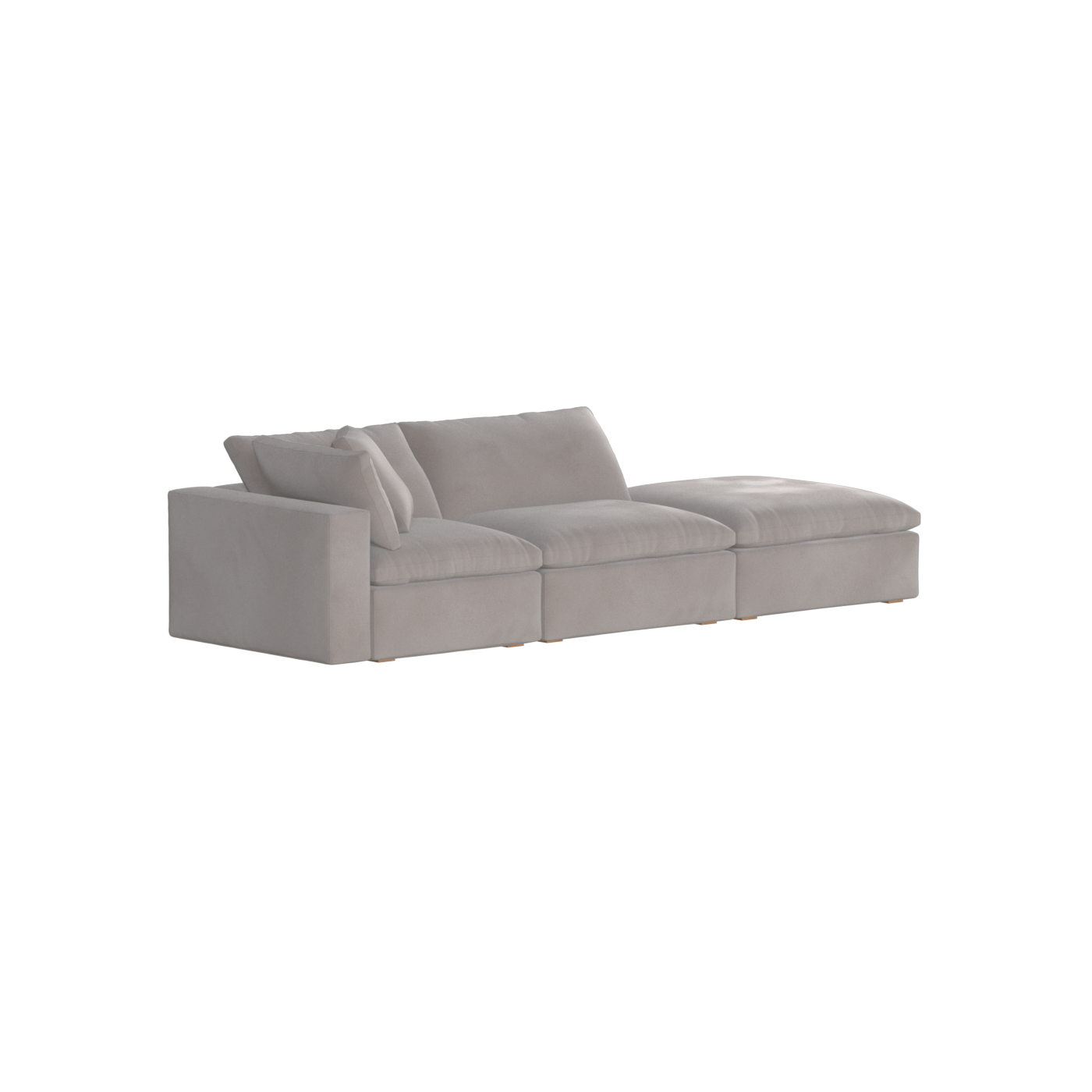 Canapé d'angle modulable Ari avec pouf - Large choix de tissus