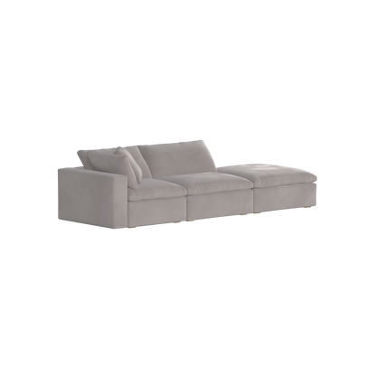 Canapé d'angle modulable Ari avec pouf - Large choix de tissus