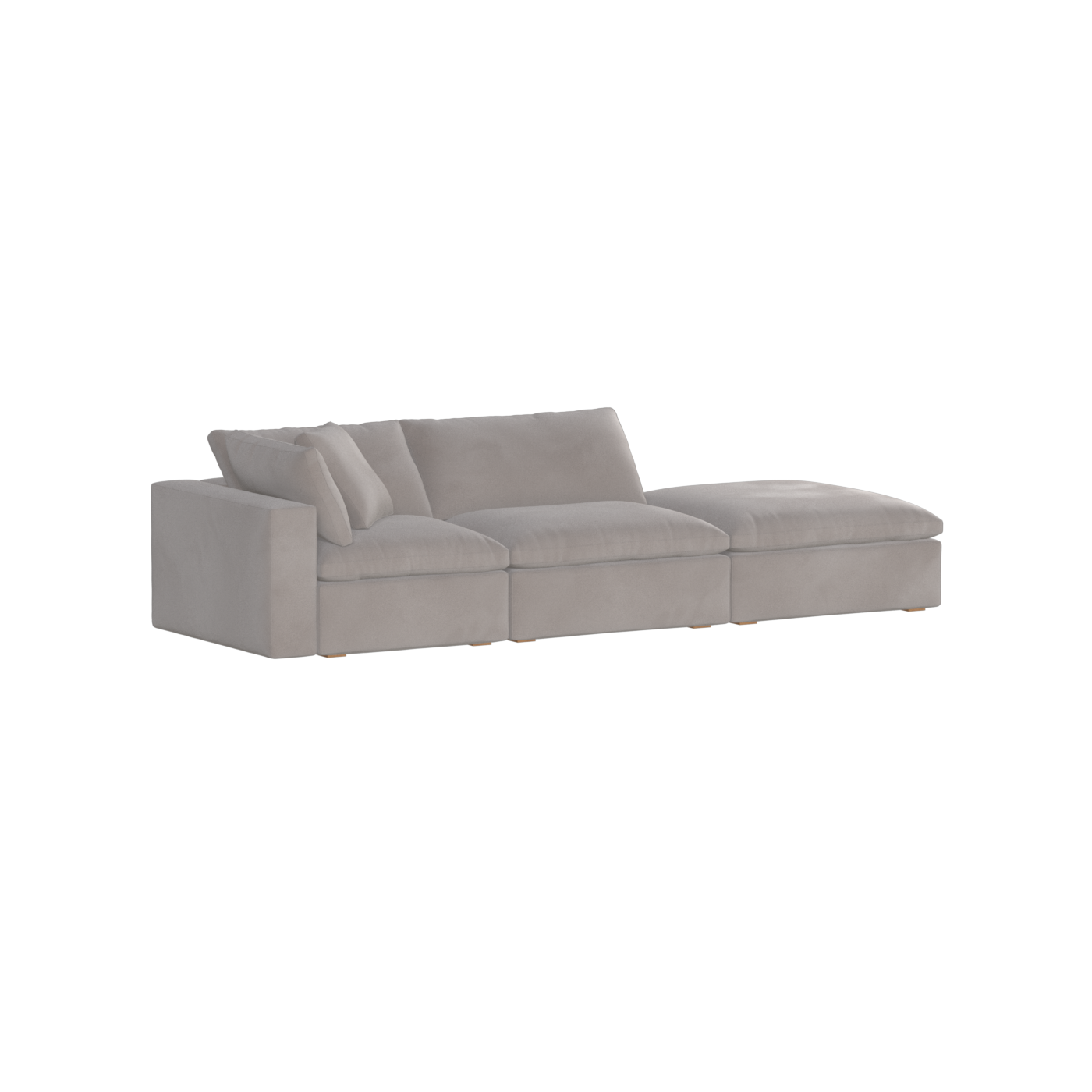 Canapé d'angle modulable Ari avec pouf - Large choix de tissus