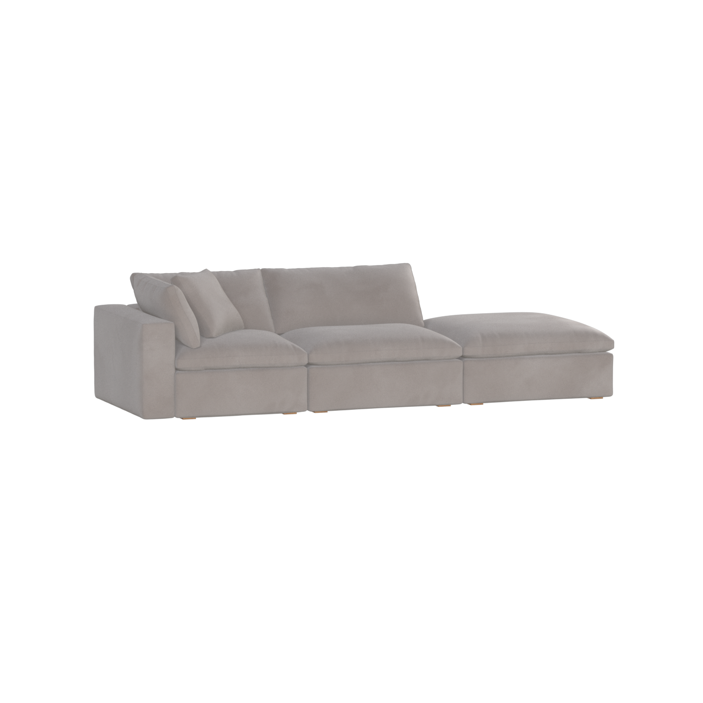 Canapé d'angle modulable Ari avec pouf - Large choix de tissus