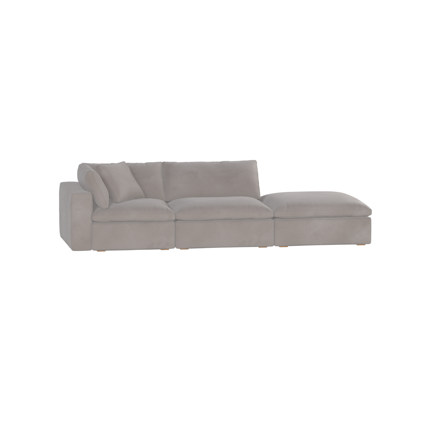 Canapé d'angle modulable Ari avec pouf - Large choix de tissus