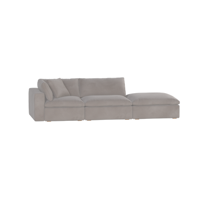 Canapé d'angle modulable Ari avec pouf - Large choix de tissus