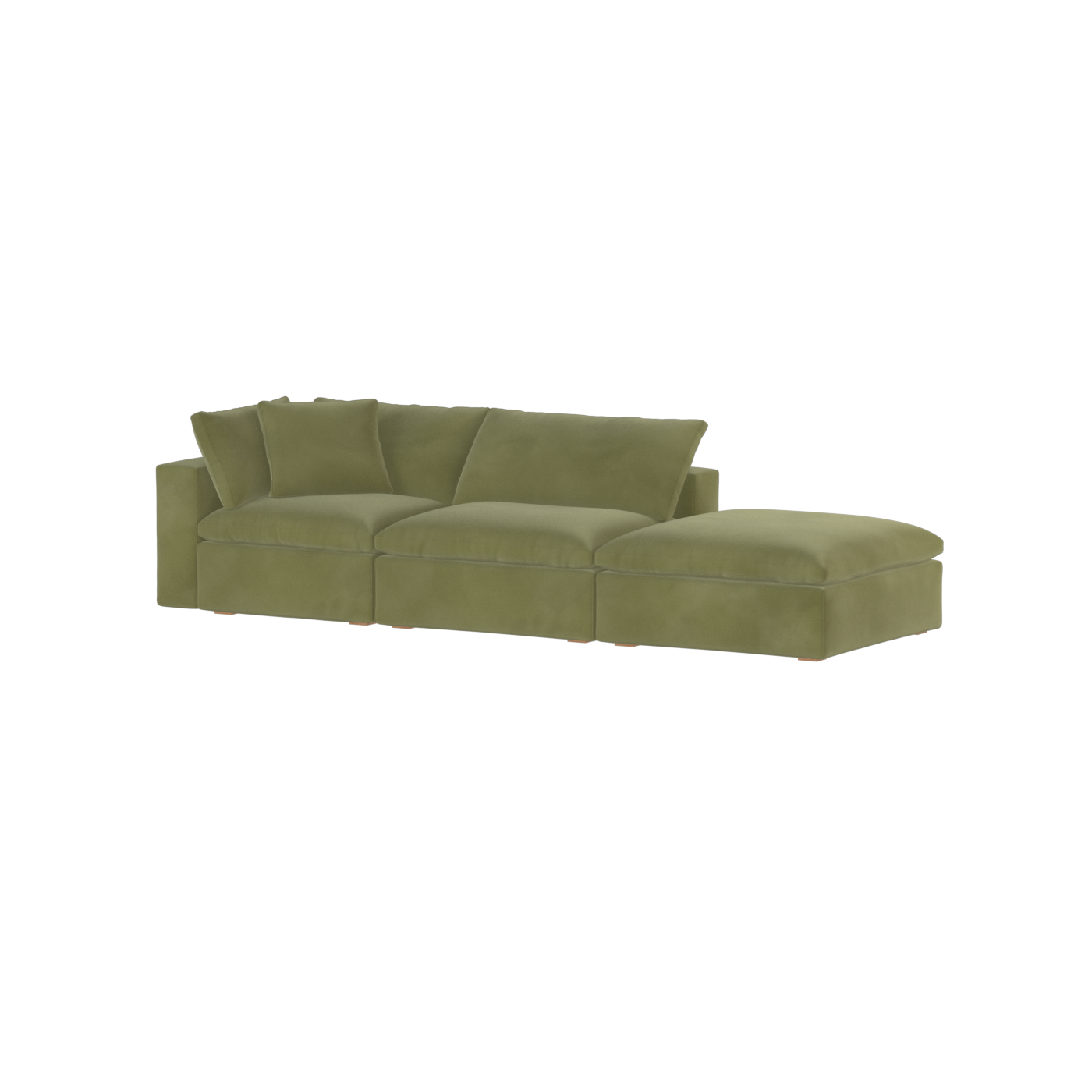Canapé d'angle modulable Ari avec pouf - Large choix de tissus