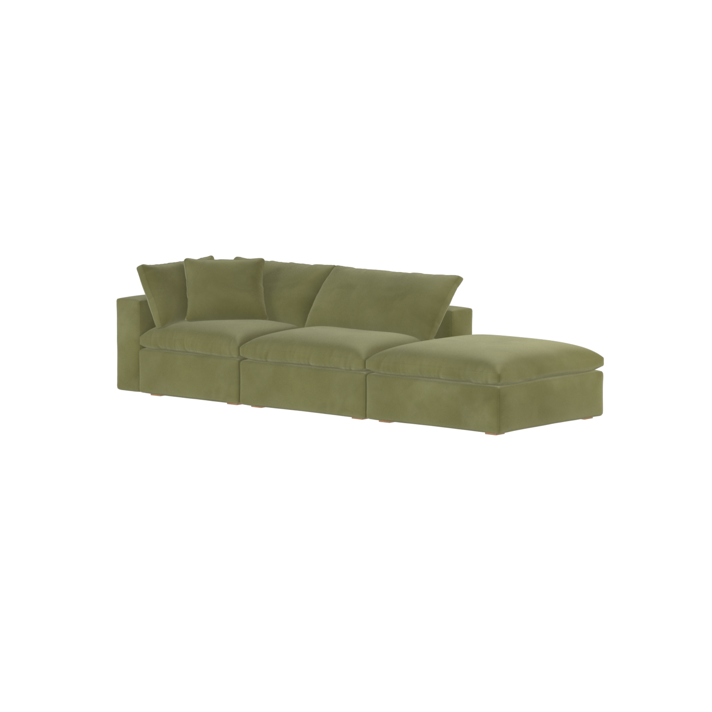 Canapé d'angle modulable Ari avec pouf - Large choix de tissus