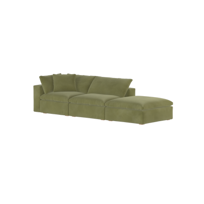 Canapé d'angle modulable Ari avec pouf - Large choix de tissus