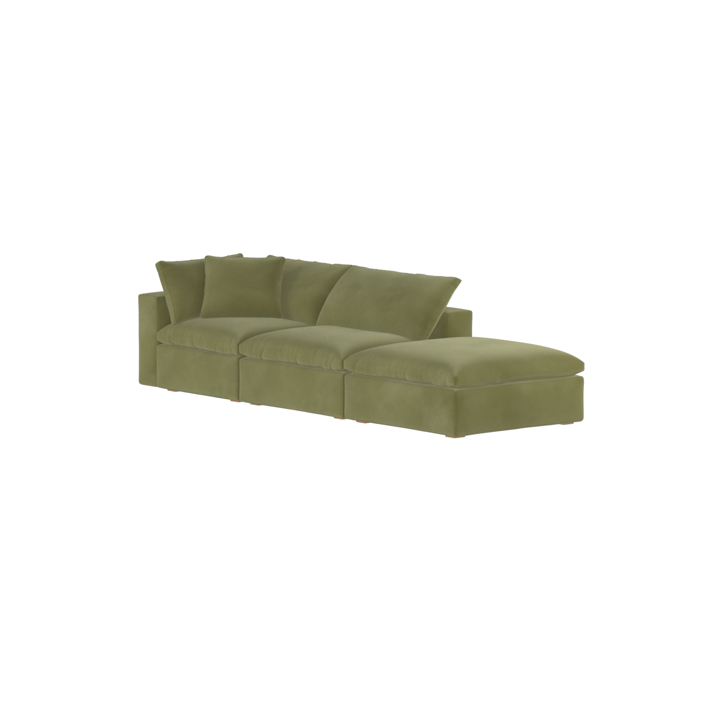 Canapé d'angle modulable Ari avec pouf - Large choix de tissus