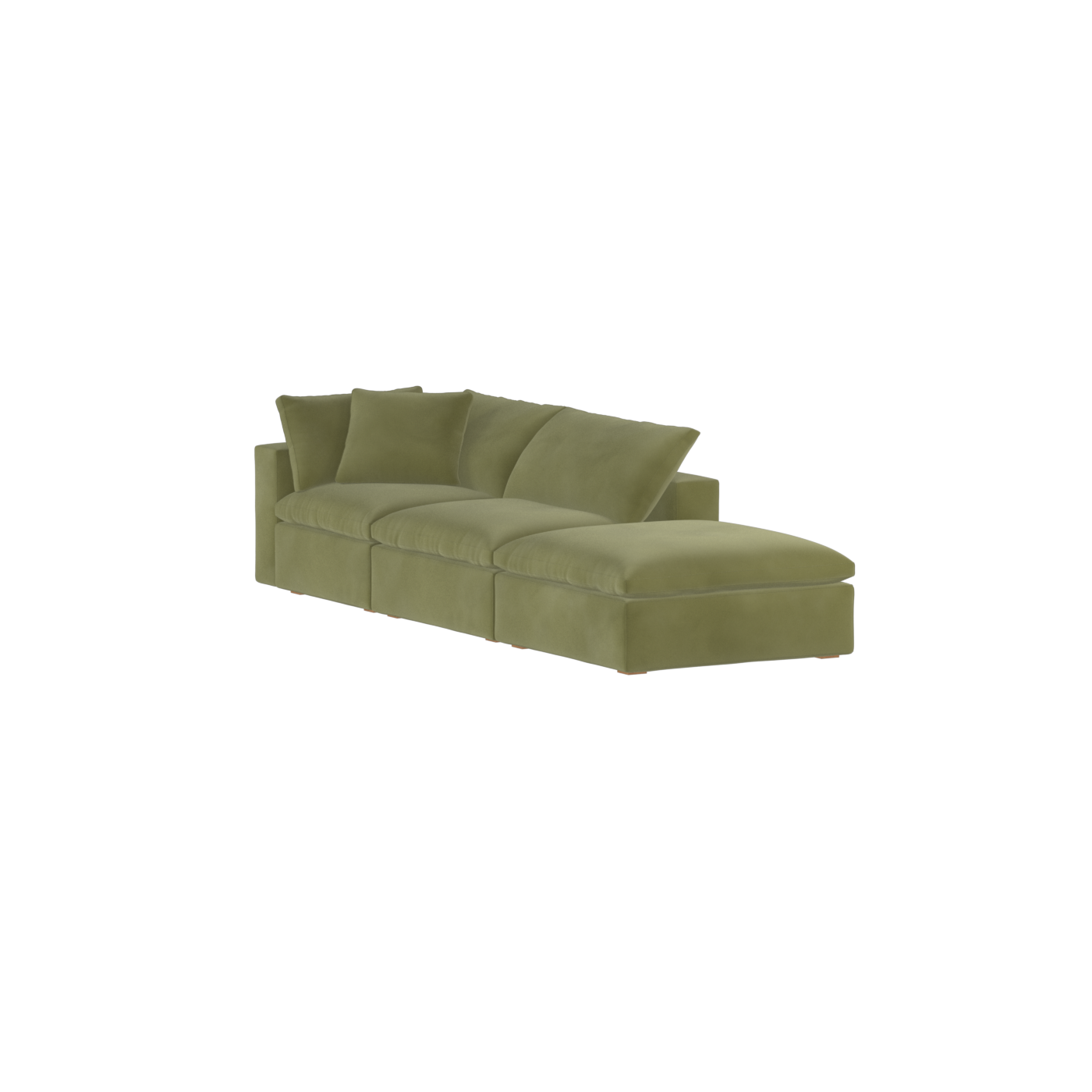 Canapé d'angle modulable Ari avec pouf - Large choix de tissus