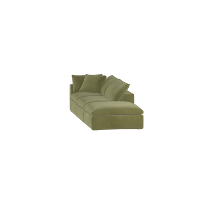 Canapé d'angle modulable Ari avec pouf - Large choix de tissus