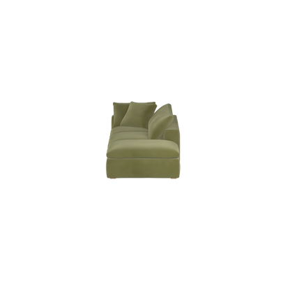 Canapé d'angle modulable Ari avec pouf - Large choix de tissus