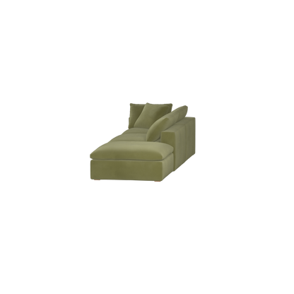 Canapé d'angle modulable Ari avec pouf - Large choix de tissus