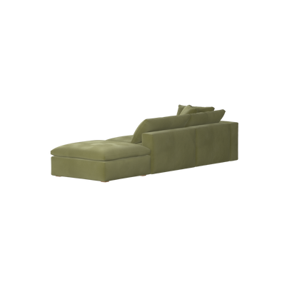 Canapé d'angle modulable Ari avec pouf - Large choix de tissus