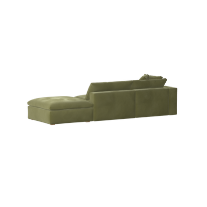 Canapé d'angle modulable Ari avec pouf - Large choix de tissus