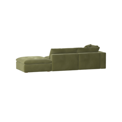 Canapé d'angle modulable Ari avec pouf - Large choix de tissus