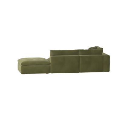 Canapé d'angle modulable Ari avec pouf - Large choix de tissus