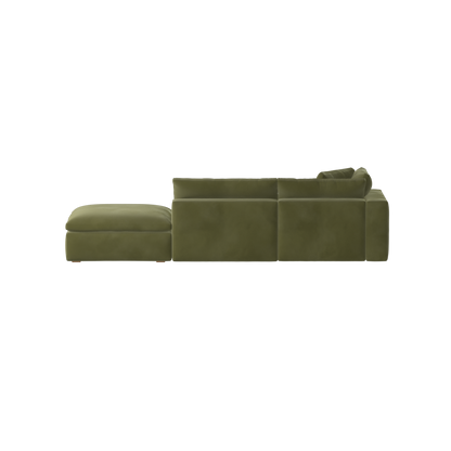 Canapé d'angle modulable Ari avec pouf - Large choix de tissus