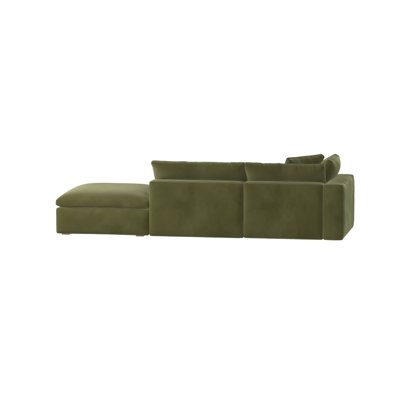 Canapé d'angle modulable Ari avec pouf - Large choix de tissus