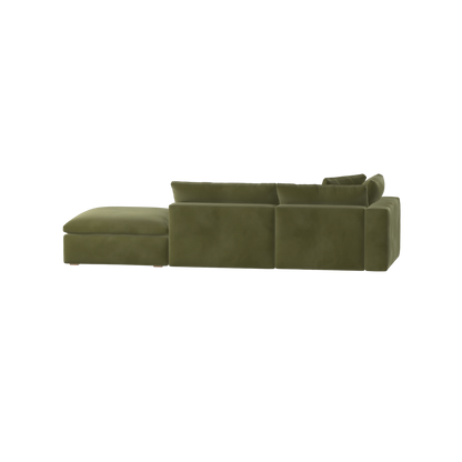 Canapé d'angle modulable Ari avec pouf - Large choix de tissus
