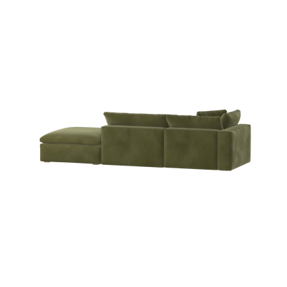 Canapé d'angle modulable Ari avec pouf - Large choix de tissus