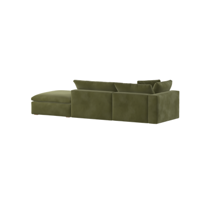 Canapé d'angle modulable Ari avec pouf - Large choix de tissus