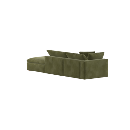 Canapé d'angle modulable Ari avec pouf - Large choix de tissus
