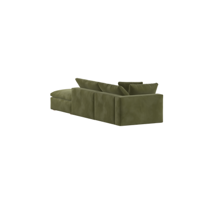 Canapé d'angle modulable Ari avec pouf - Large choix de tissus
