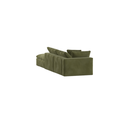 Canapé d'angle modulable Ari avec pouf - Large choix de tissus