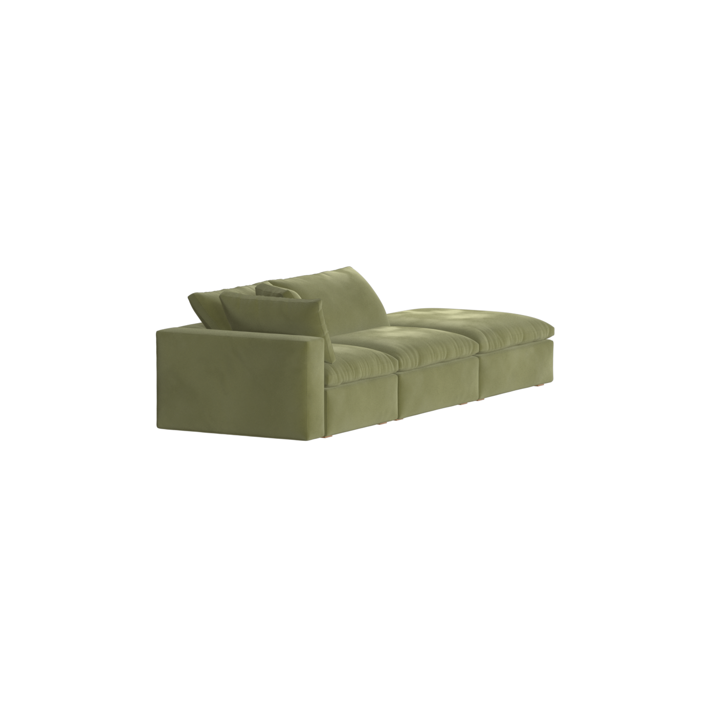 Canapé d'angle modulable Ari avec pouf - Large choix de tissus