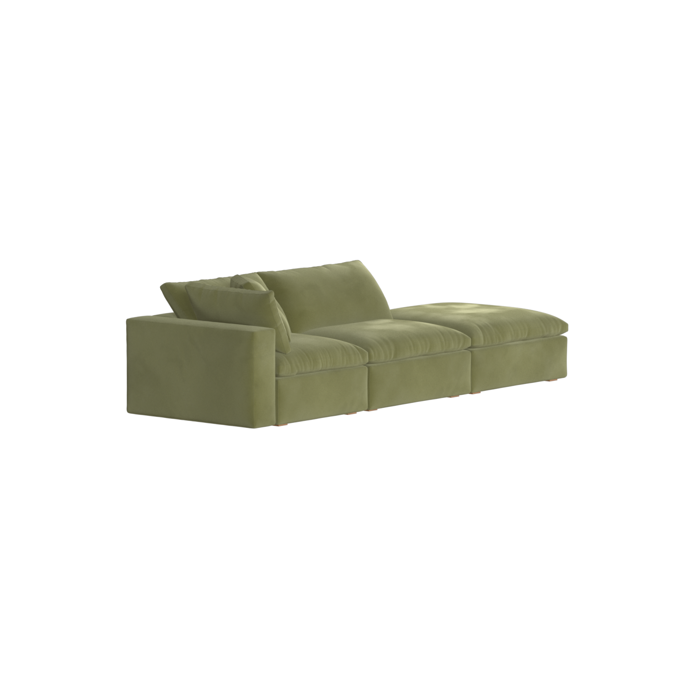 Canapé d'angle modulable Ari avec pouf - Large choix de tissus