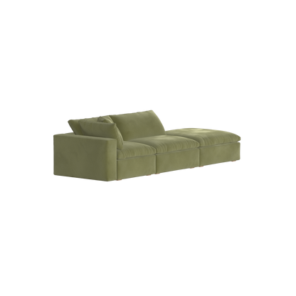 Canapé d'angle modulable Ari avec pouf - Large choix de tissus