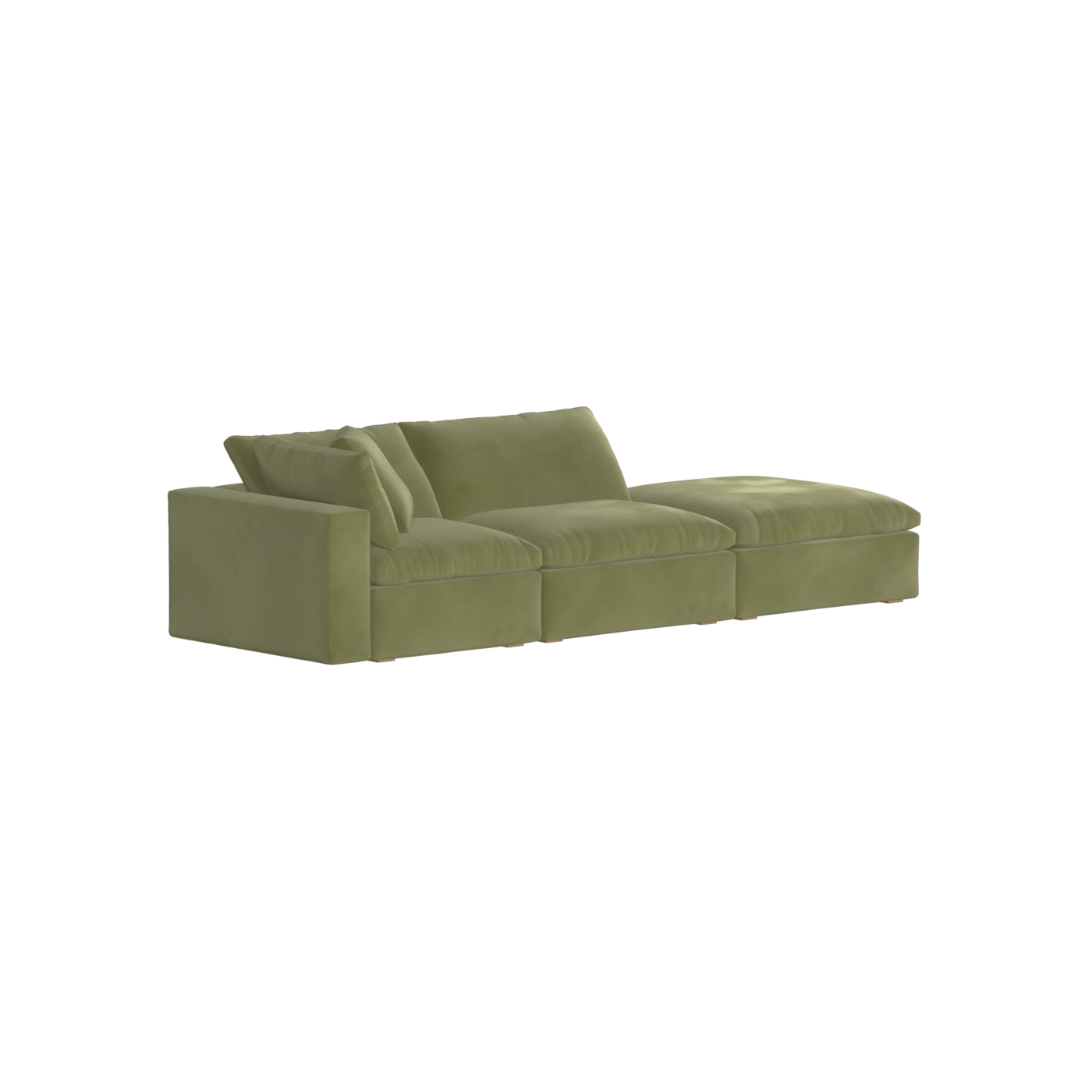 Canapé d'angle modulable Ari avec pouf - Large choix de tissus