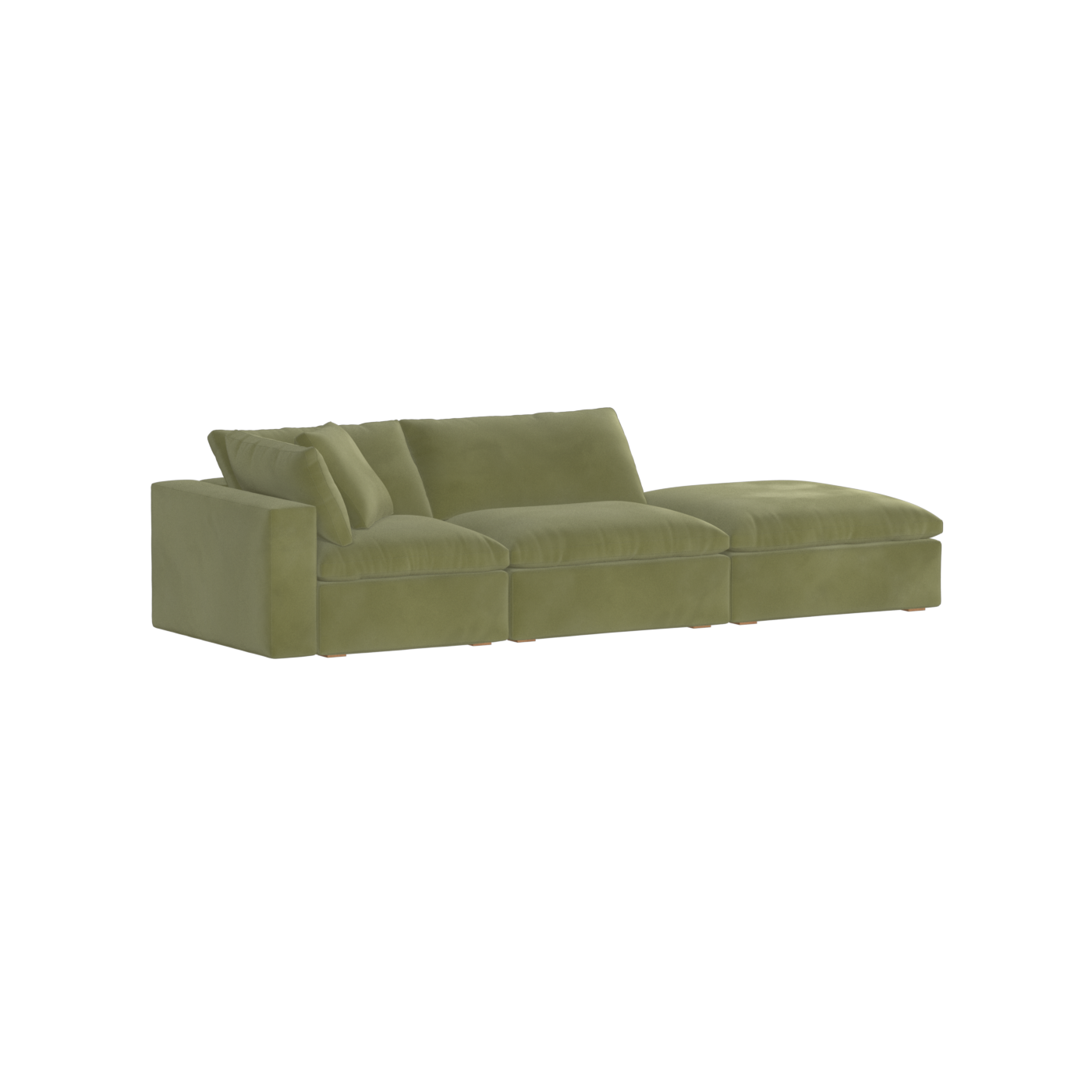 Canapé d'angle modulable Ari avec pouf - Large choix de tissus