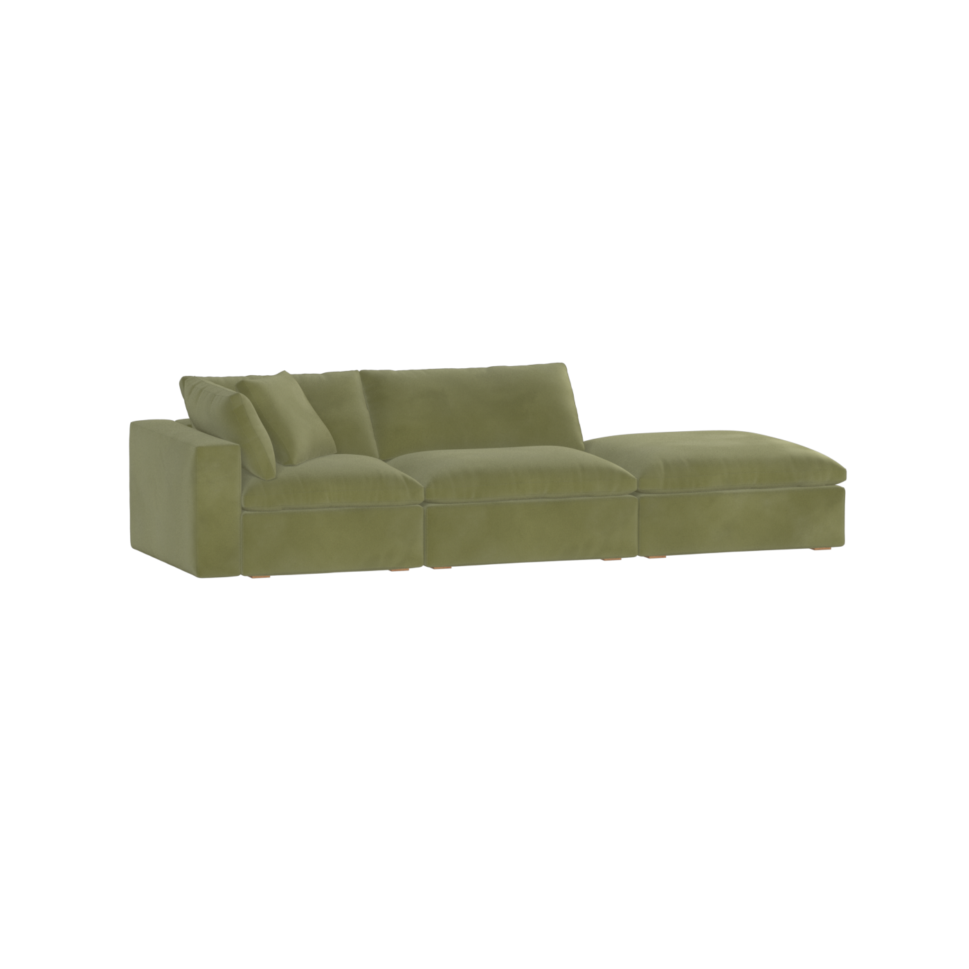 Canapé d'angle modulable Ari avec pouf - Large choix de tissus