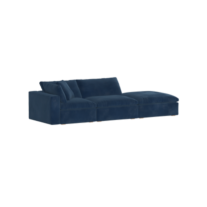 Canapé d'angle modulable Ari avec pouf - Large choix de tissus