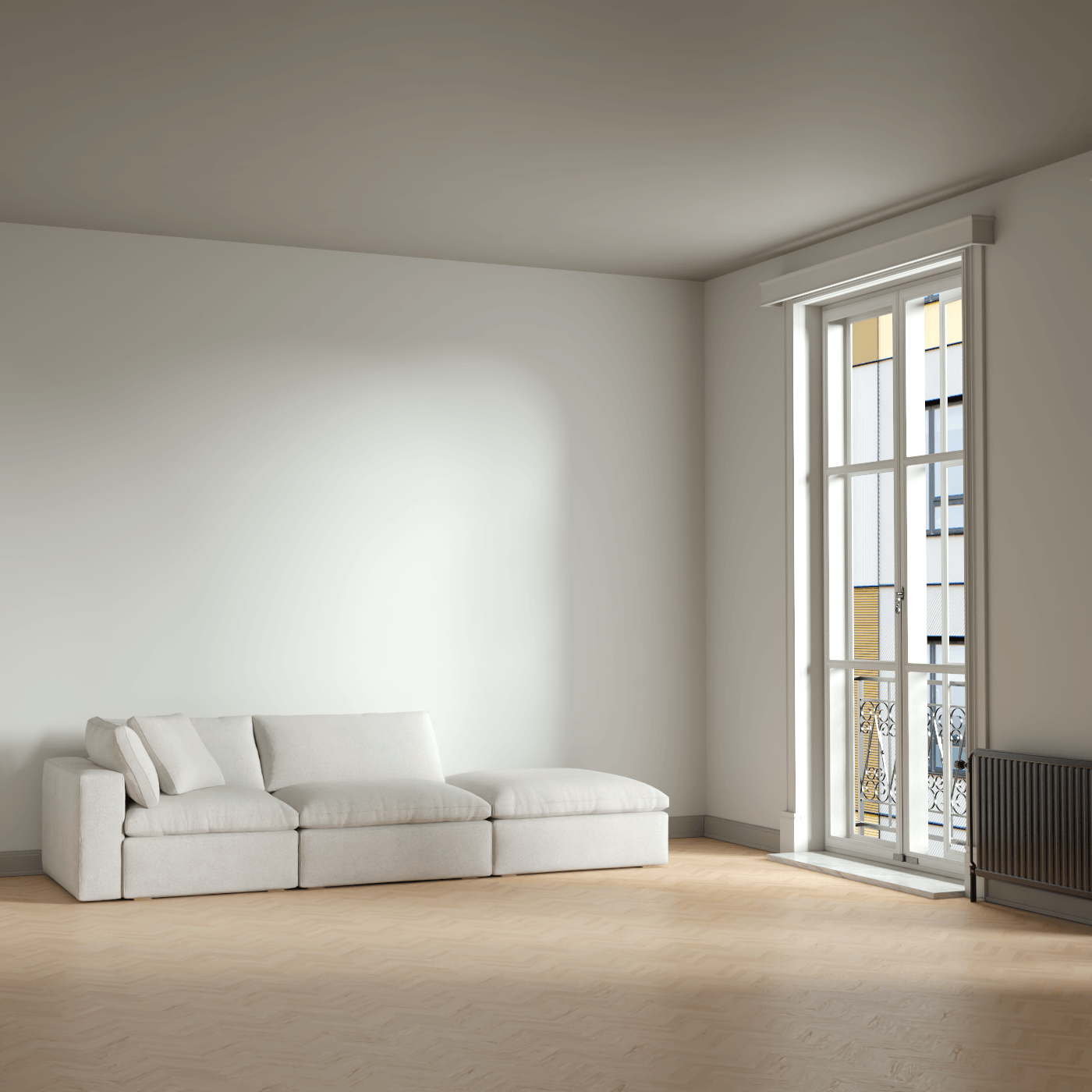 Ari modular corner Sofa with pouffe - Wide fabric range