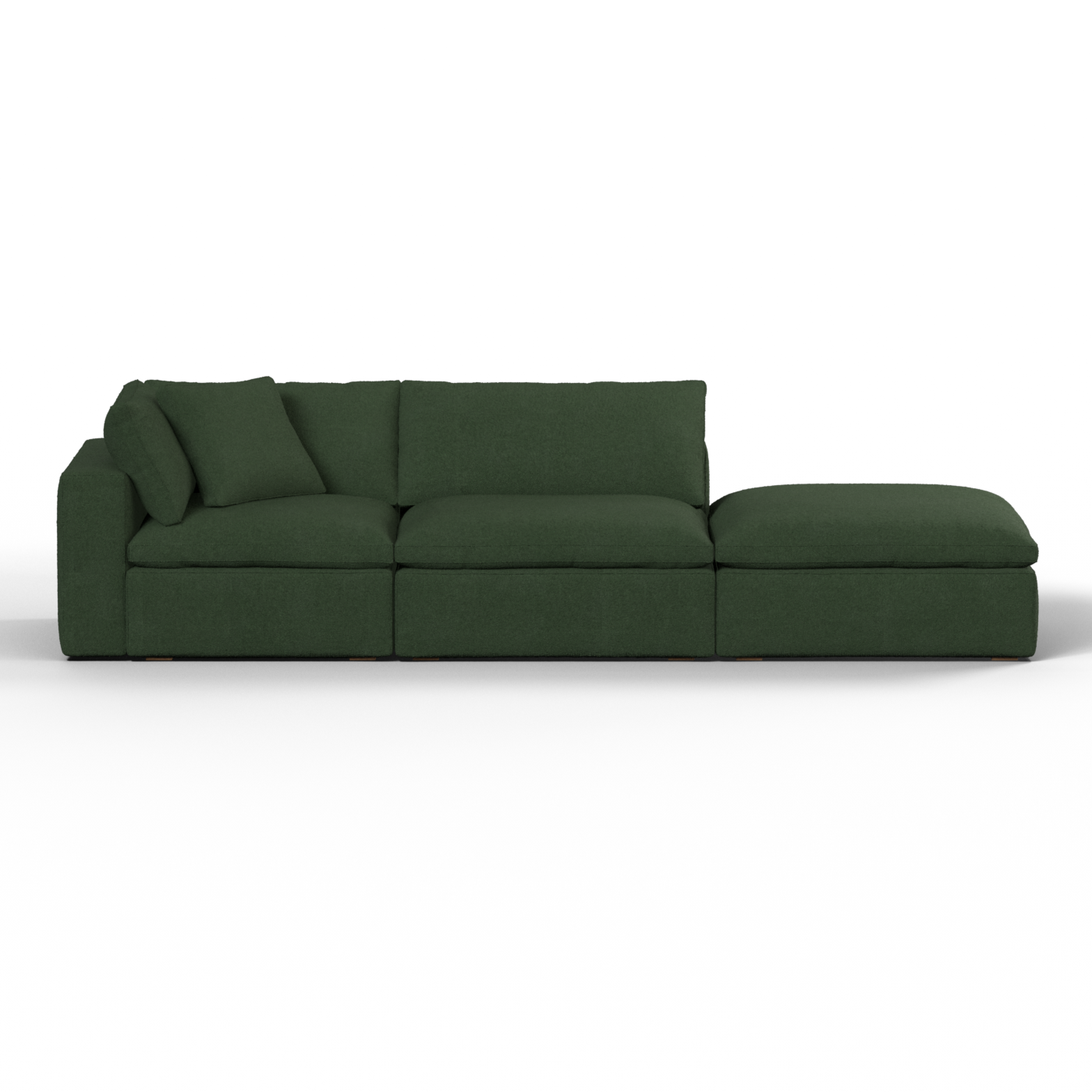 Canapé d'angle modulable Ari avec pouf - Large choix de tissus
