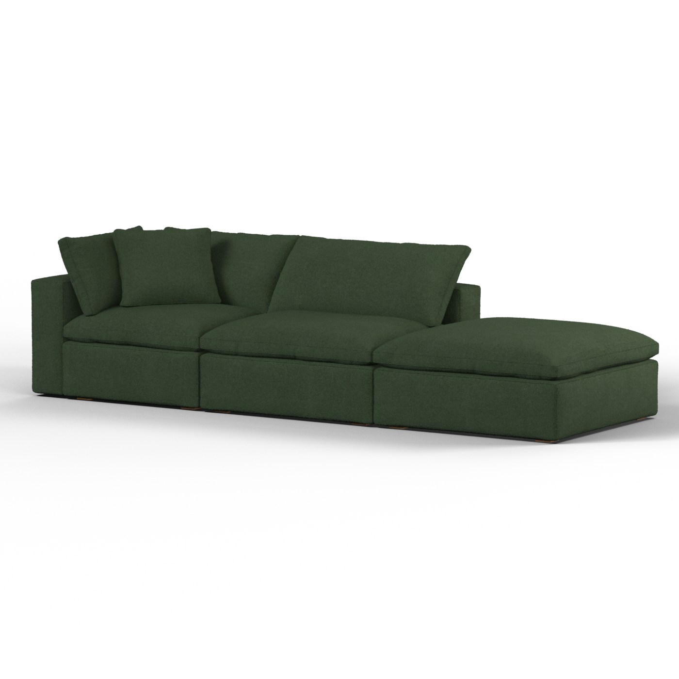 Canapé d'angle modulable Ari avec pouf - Large choix de tissus