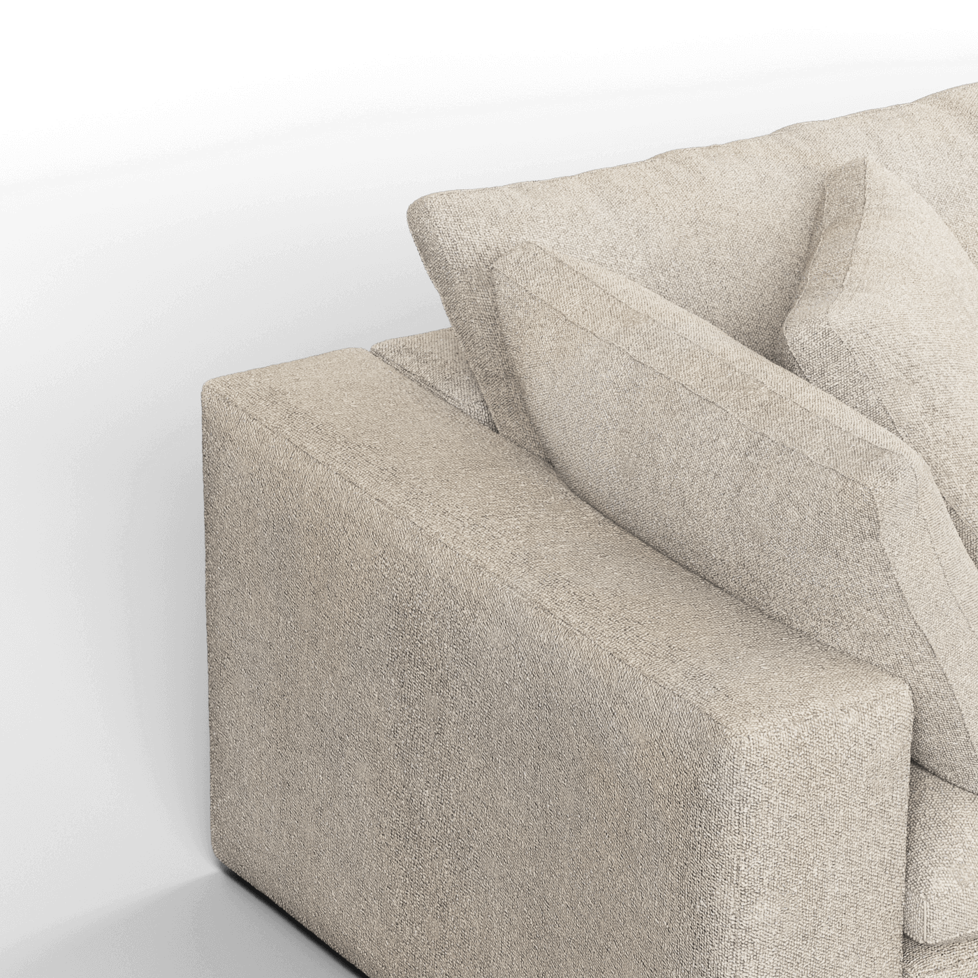 Canapé d'angle modulable Ari avec pouf - Large choix de tissus