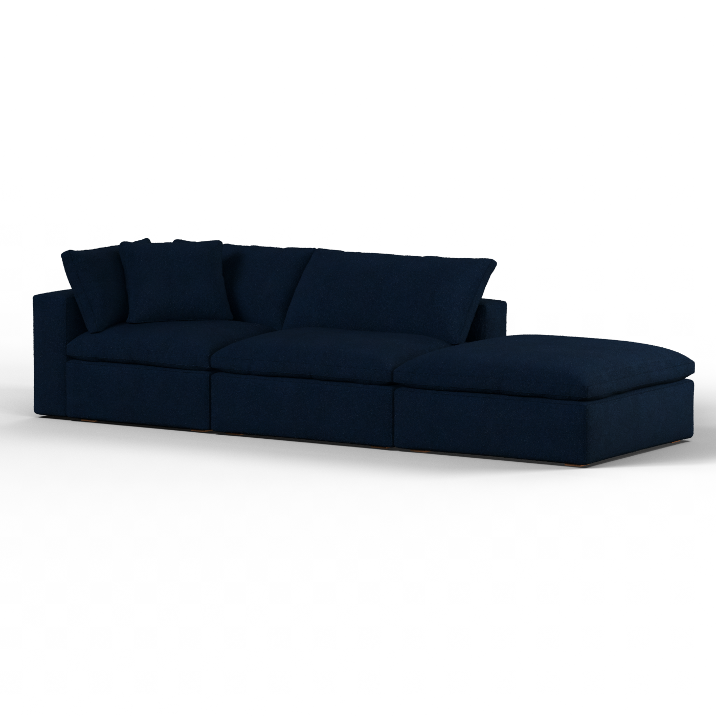 Canapé d'angle modulable Ari avec pouf - Large choix de tissus