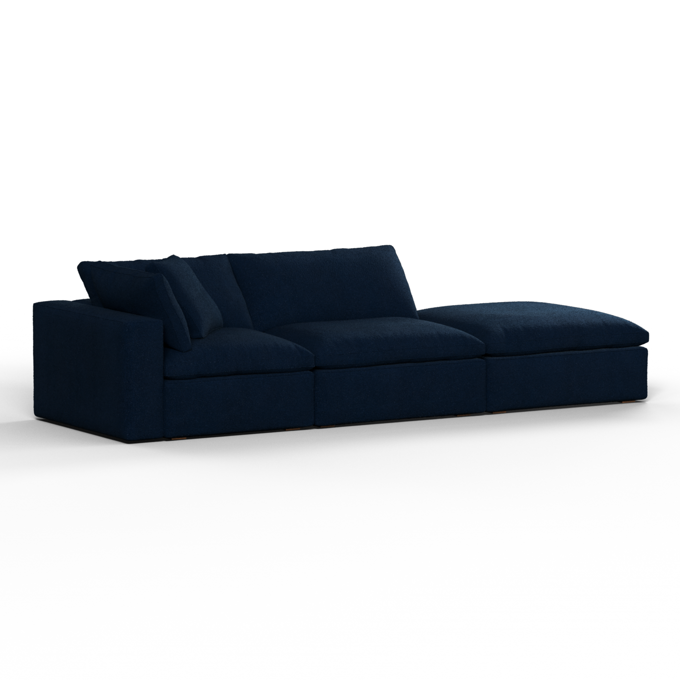 Canapé d'angle modulable Ari avec pouf - Large choix de tissus