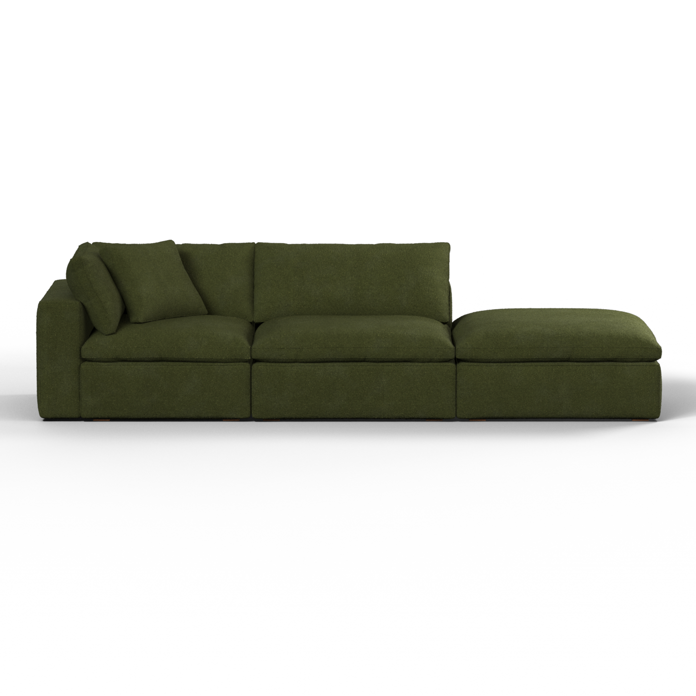 Canapé d'angle modulable Ari avec pouf - Large choix de tissus