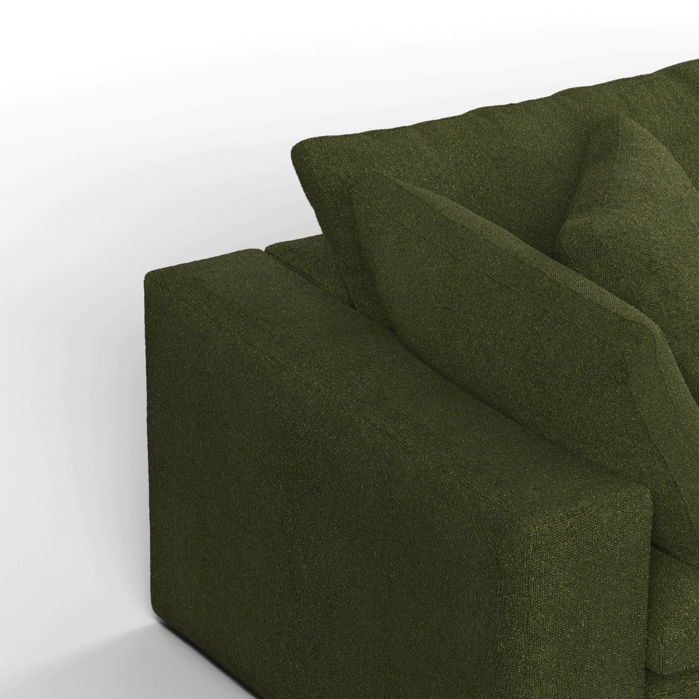 Canapé d'angle modulable Ari avec pouf - Large choix de tissus