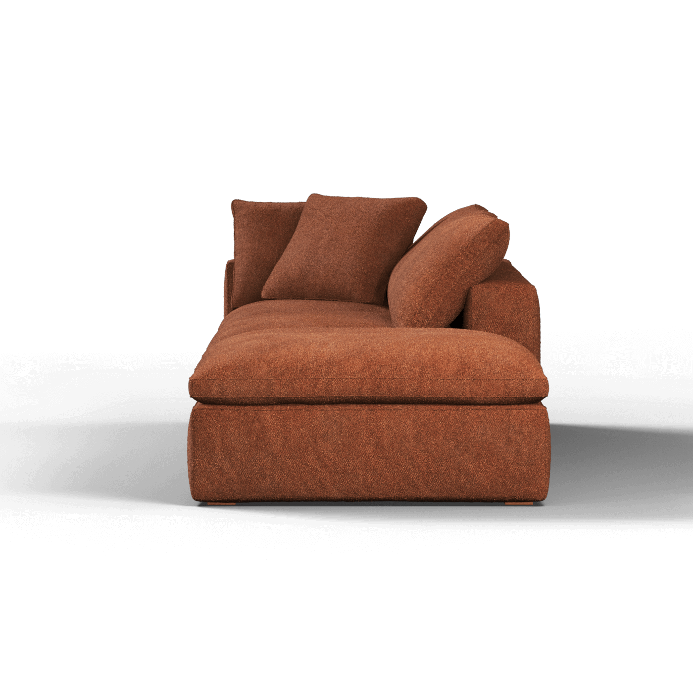 Canapé d'angle modulable Ari avec pouf - Large choix de tissus