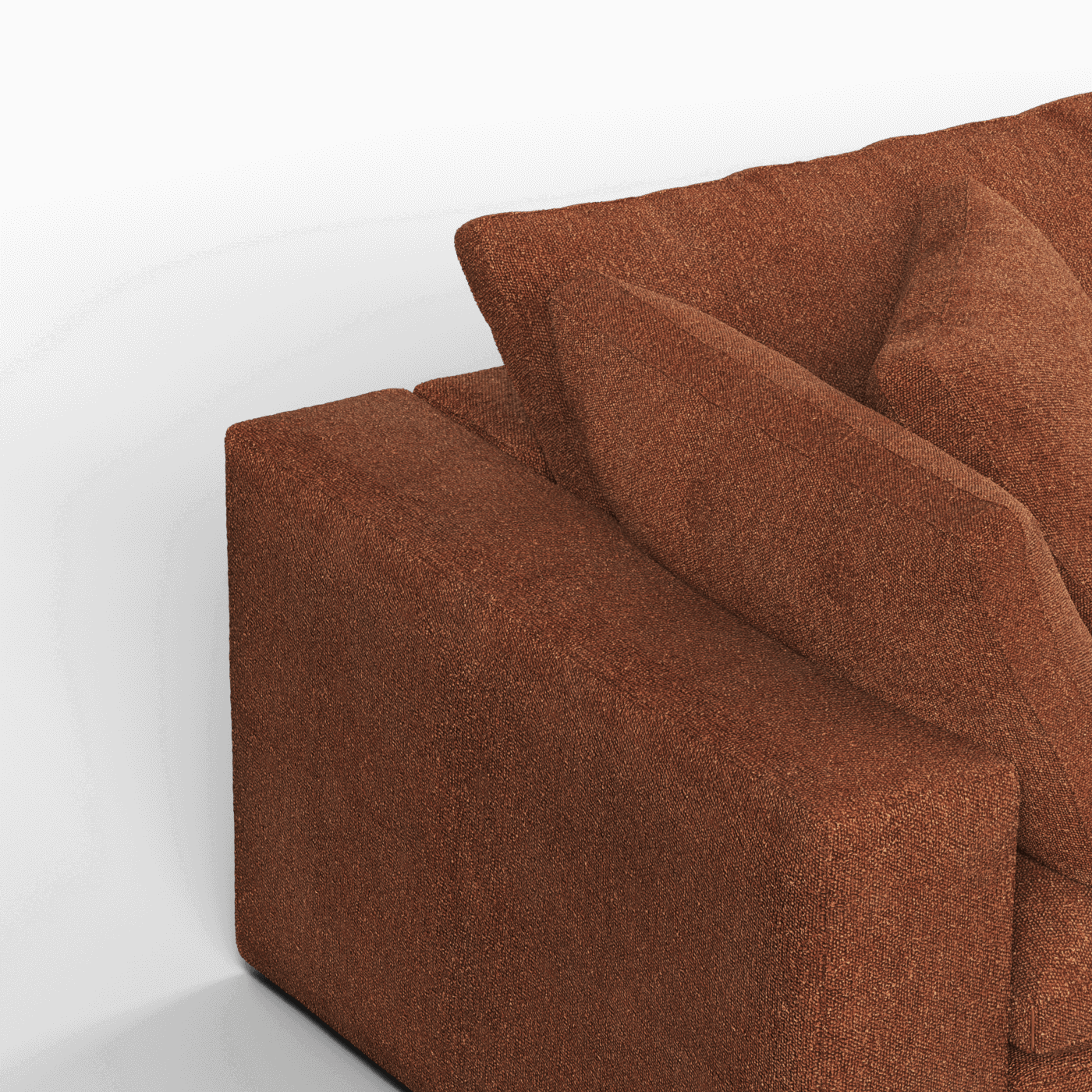 Canapé d'angle modulable Ari avec pouf - Large choix de tissus
