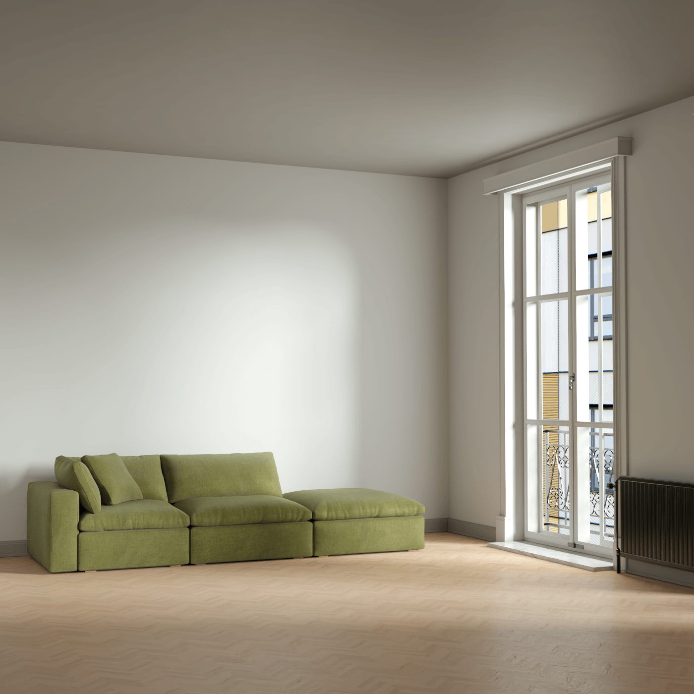 Ari modular corner Sofa with pouffe - Wide fabric range