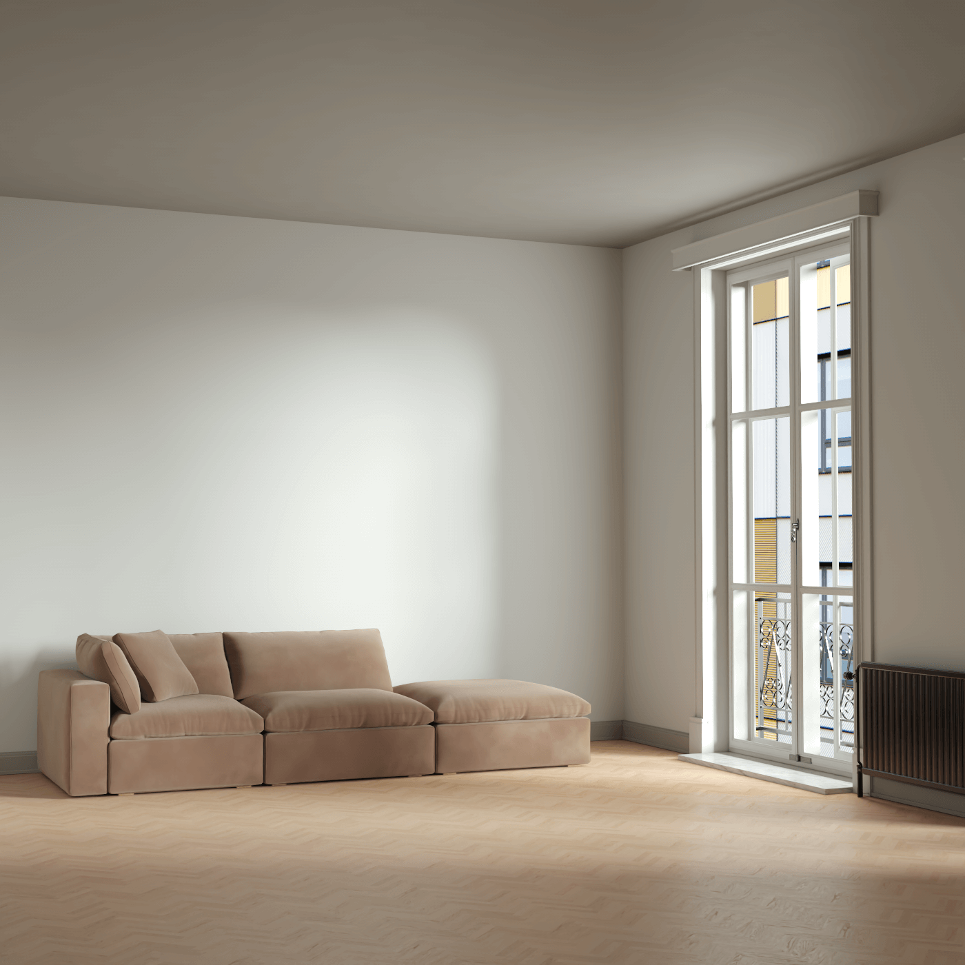Ari modular corner Sofa with pouffe - Wide fabric range