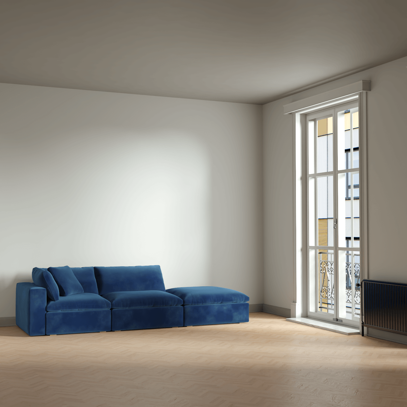 Ari modular corner Sofa with pouffe - Wide fabric range