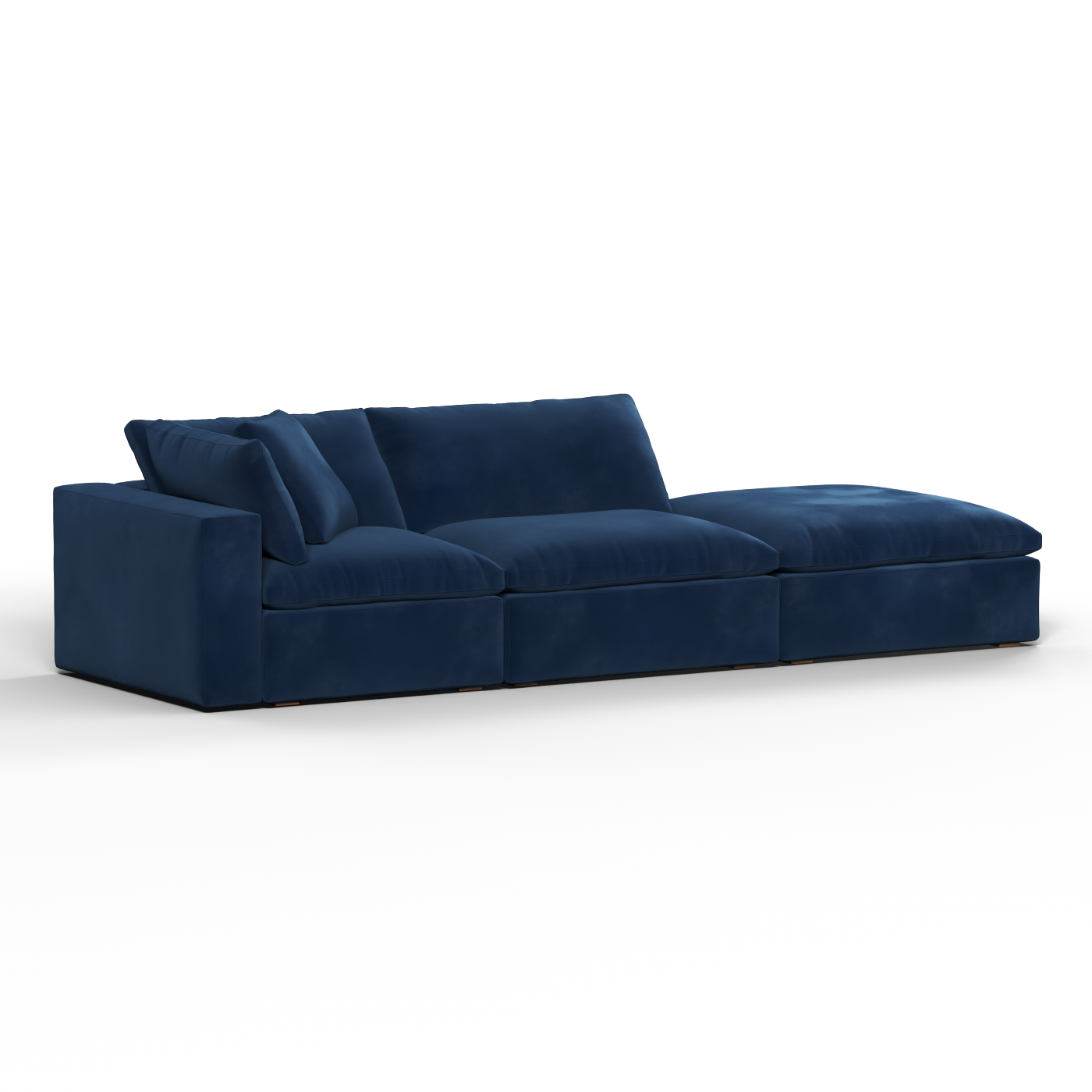 Canapé d'angle modulable Ari avec pouf - Large choix de tissus